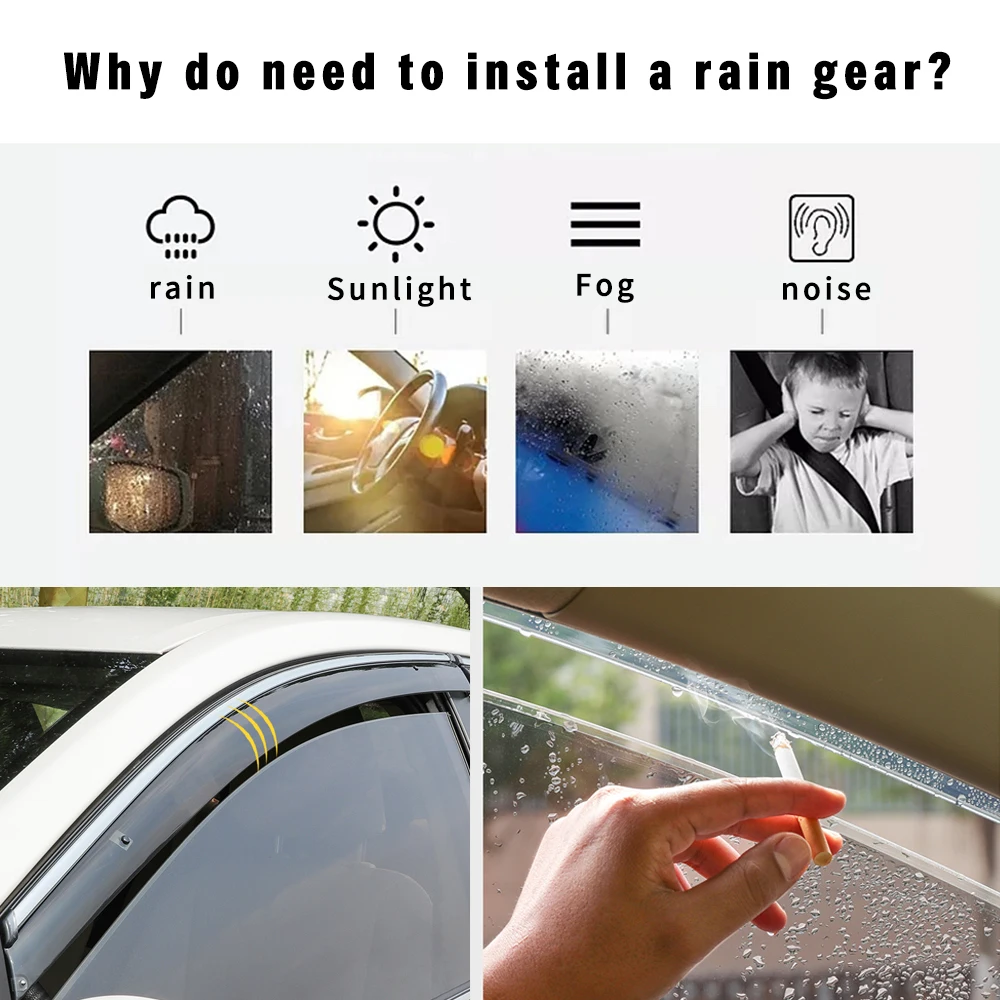 Sun Rain Visor Window Weather Shield For Honda City GM6 Greiz Gienia 2015 2016 2017 2018 2019 Car Styling Auto Accessories