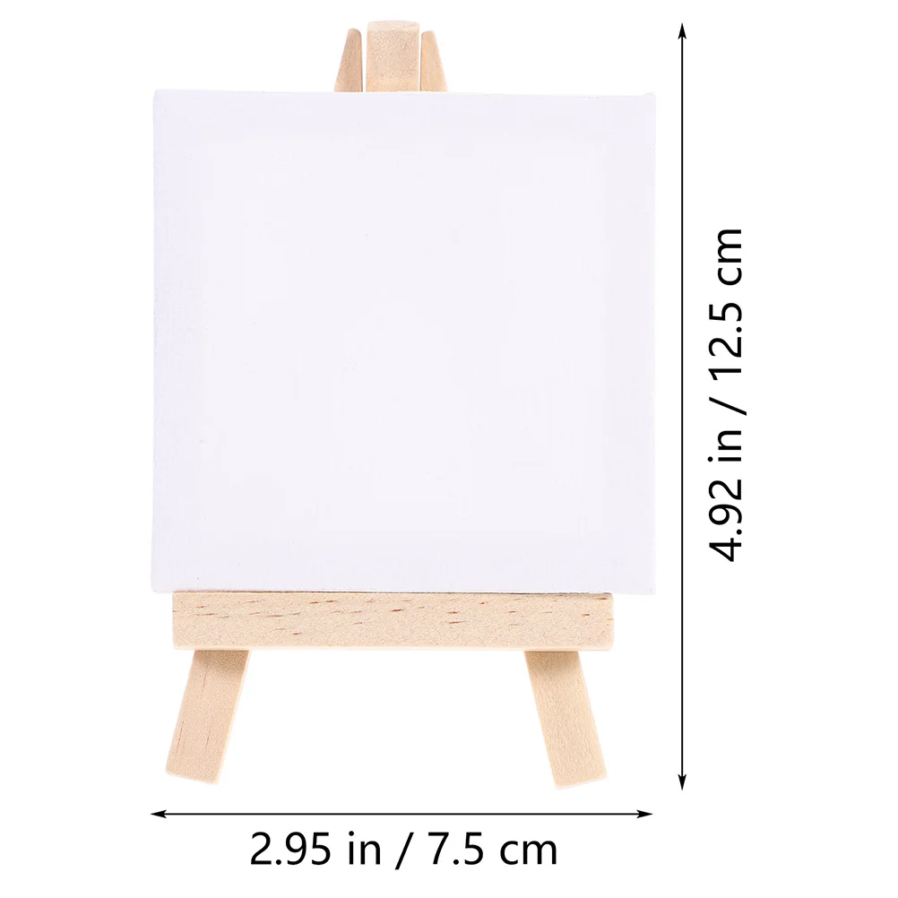 18 Sets Easel for Kids Delicate Painting Canvas Decorative Wooden Mini Multi-function DIY Accessories Child and Supplies