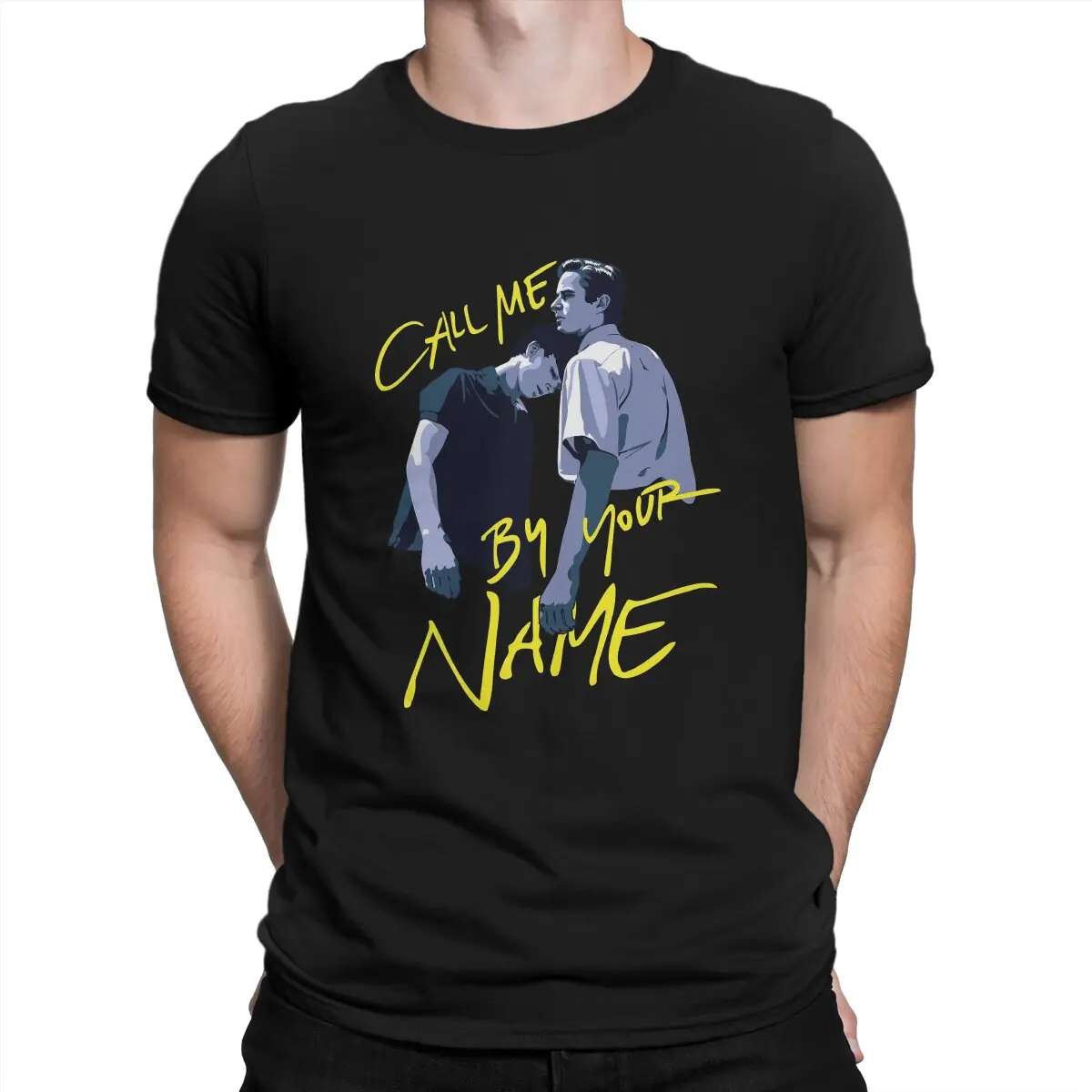 Film T Shirts for Men Pure Cotton Funny T-Shirt Round Neck Call Me By Your Name Tee Shirt Short Sleeve Clothing Summer