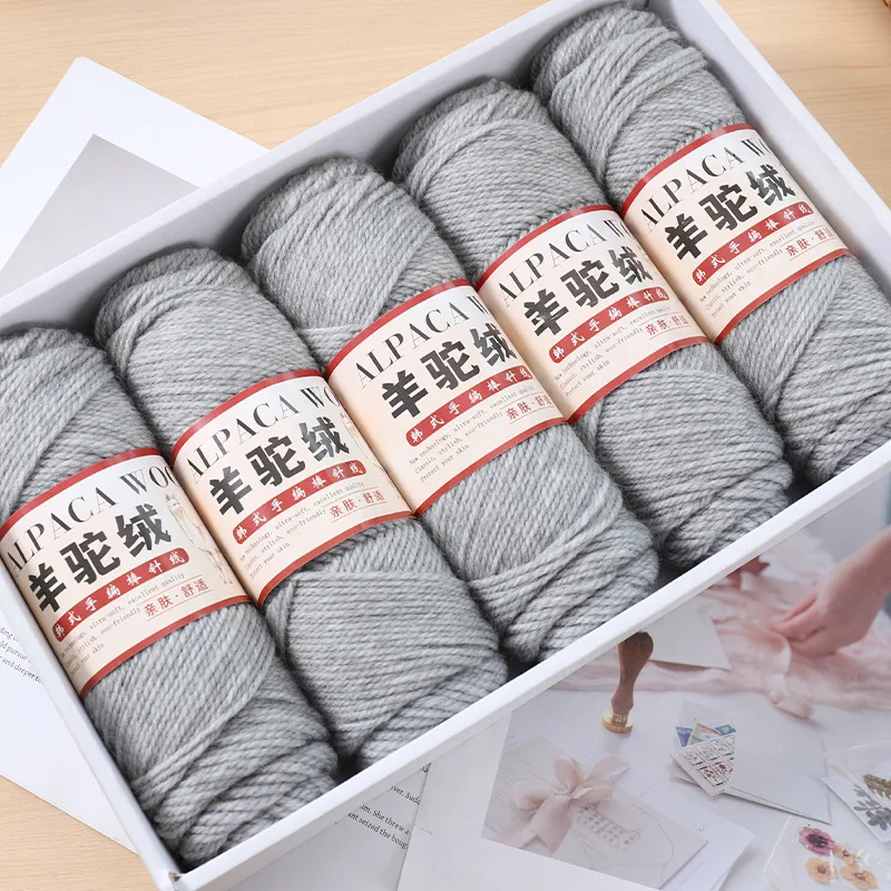 

5 шт., всего 500 г, пряжа из альпаки для ручного вязания, шерстяная пряжа для вязания крючком, для свитера, шарфа, шапки, лана, нитки для вязания крючком, для сумок