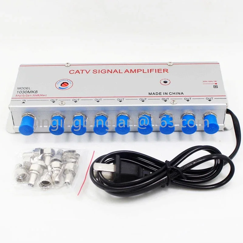 

1030MK8 Cable Signal Amplifier 1/8 30Db Digital Tv Signal Booster Analog Digital Cable Tv Signal Amplifier