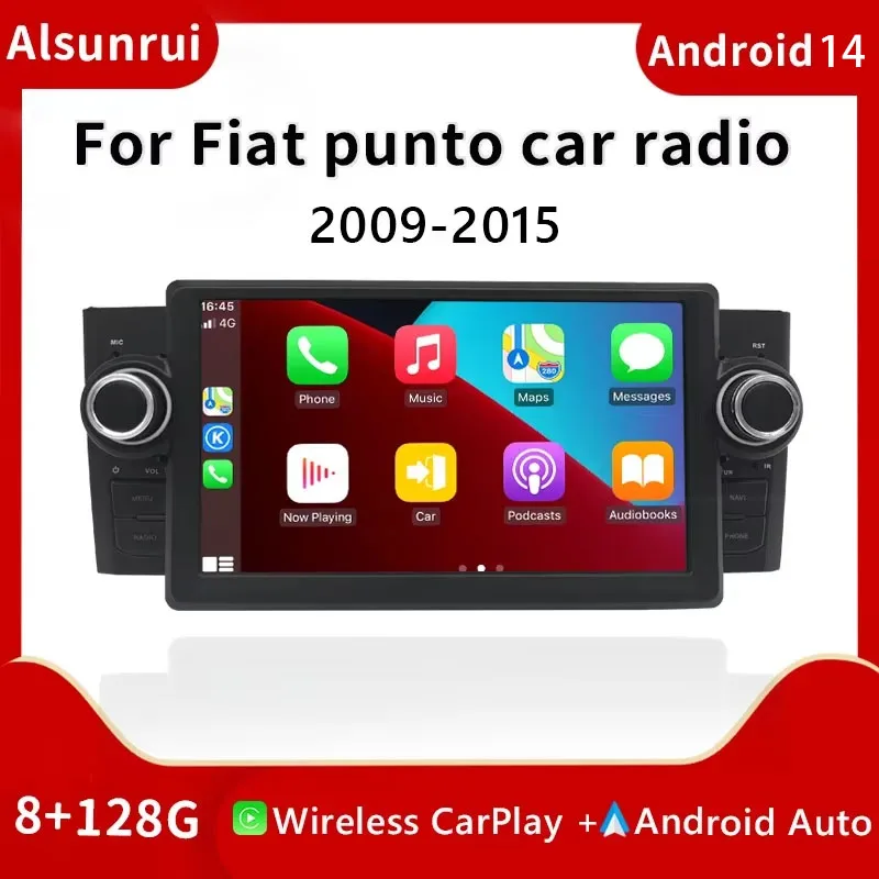 

4G Carplay авторадио 2 din Android 13 для Fiat Grande Punto Linea мультимедийное видео аудио GPS-навигация головное устройство экран стерео