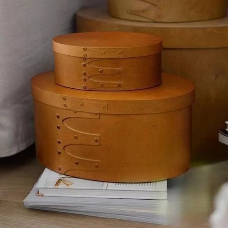 

Wooden Storage Box Large Capacity Organizer Box Retro Portable Jewelry Boxes with Lid Living Room Organization Accessories