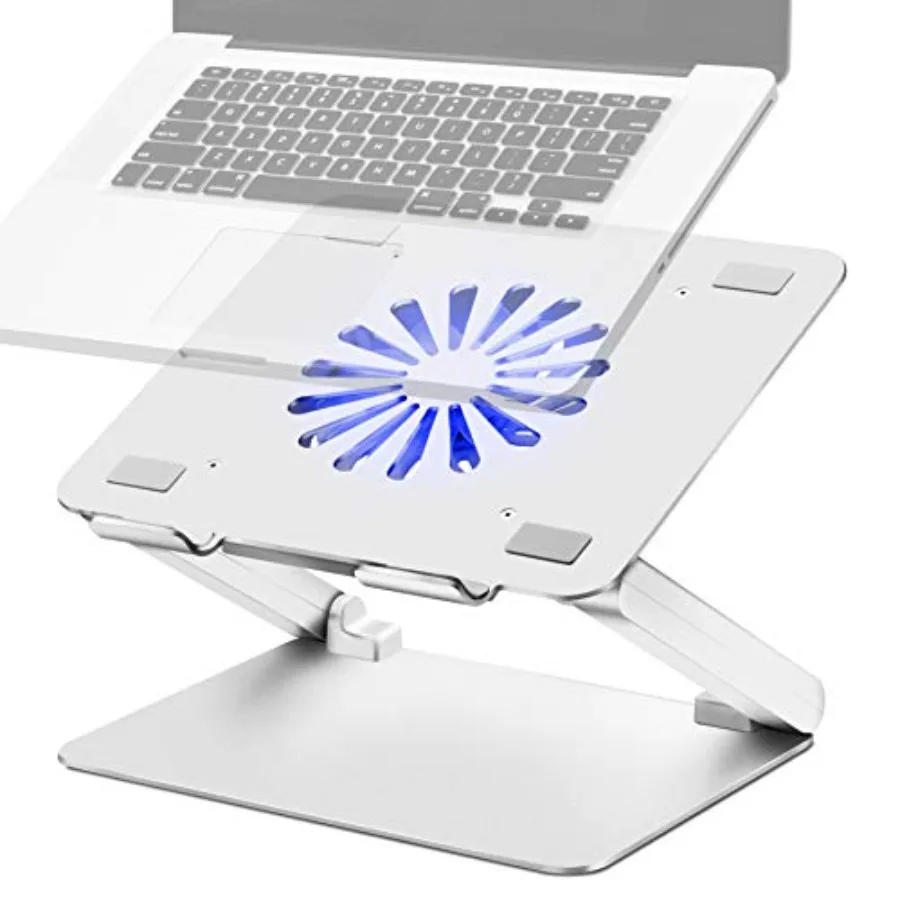 

Охлаждающая подставка для ноутбука с малошумным вентилятором и USB-хабами 3.0, вентилируемая алюминиевая подставка для игровых ноутбуков до 17 дюймов, предотвращает перегрев
