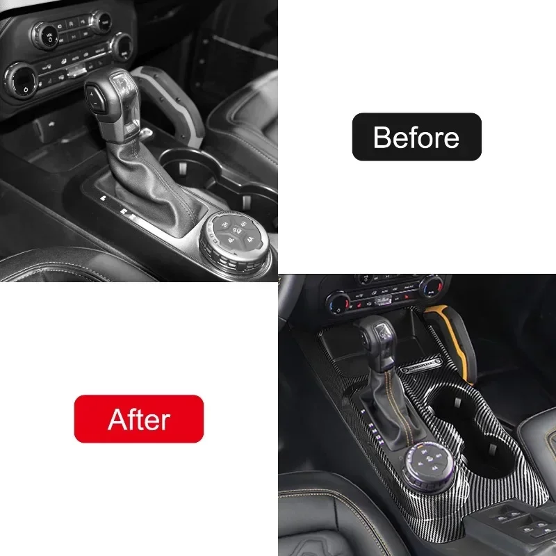 

For Ford Bronco Spirit Real Carbon Fiber 2023-2026 Interior Central Control Gear Panel Decoration Modification Accessories