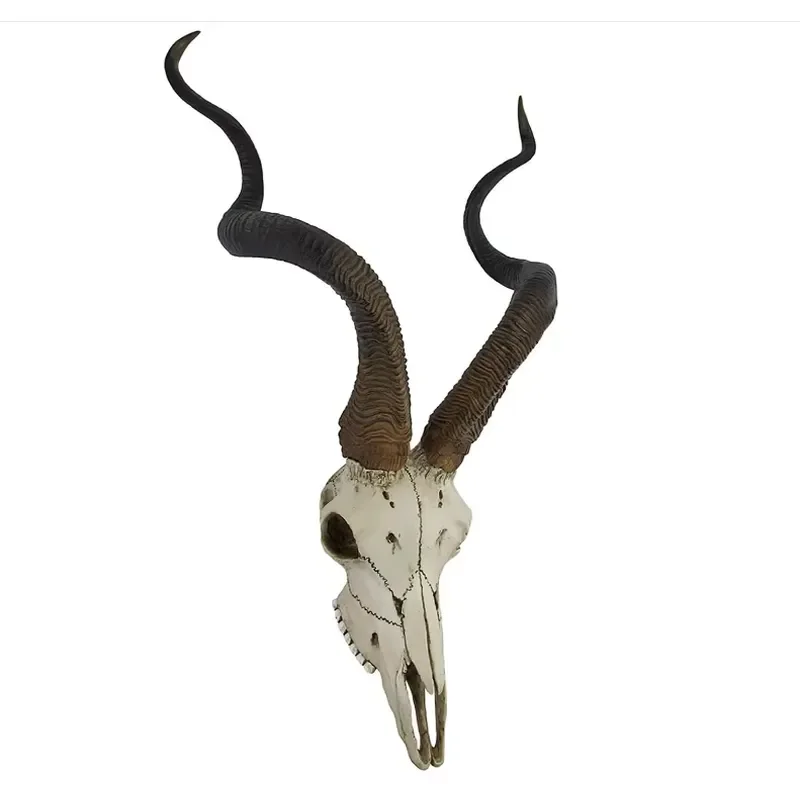 for Lifelike Resin Antelope Head Wall Hanging Deer Horns Sculpture Home Living Room Restaurant Bar Interior Decor Gift