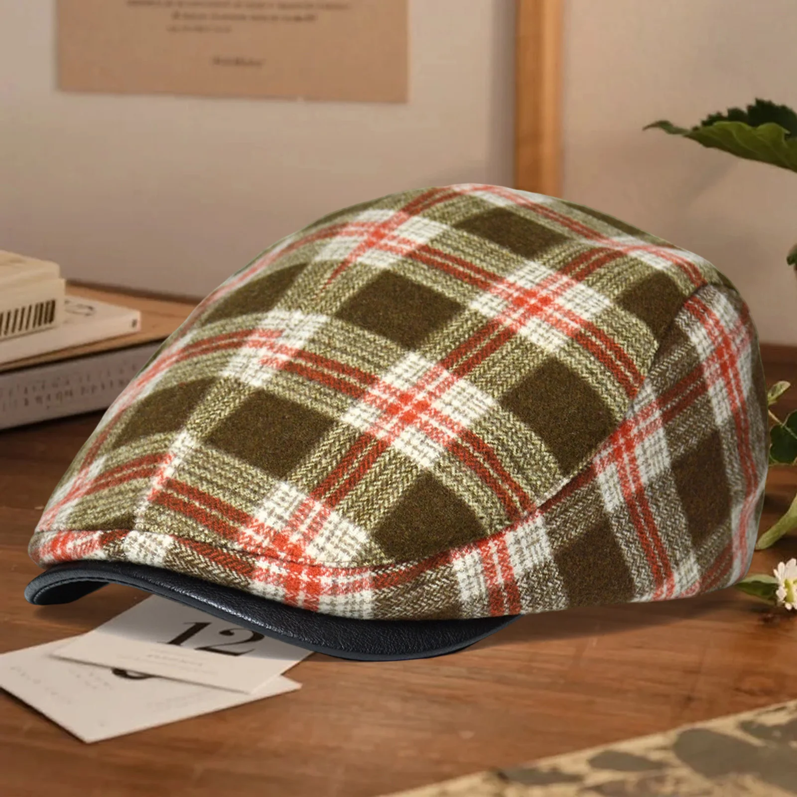 الرجعية النساء الرجال موزع الصحف قبعة مسطحة منقوشة بطة اللسان قبعة الفنان الرسام القبعات للسفر والتسوق والحفلات #1