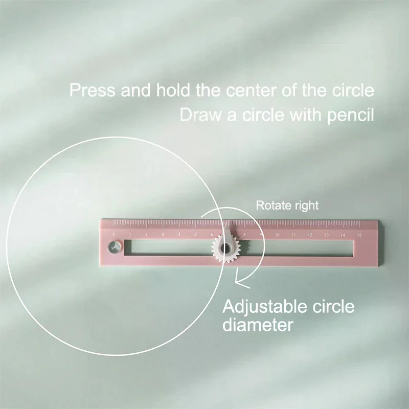 

2-in-1 Multifunctional Compass Drawing Ruler Straightedge Compass Ruler Geometric Measuring Tools For Office School Home