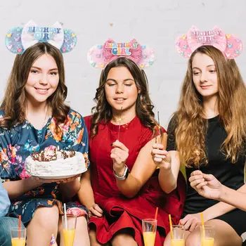 Dívčí čelenky s narozeninovými ušima Minnie Mouse, Disney myší uši, kreslené flitry, 5 palcová mašle, dětské párty, DIY vlasové doplňky 10 nejlepší prodej Čelenka s ušima Minnie Mouse - №8