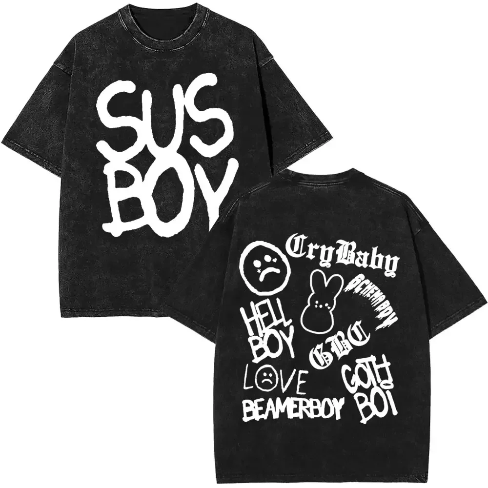 2026 Spring summer Rapper Lil Peep Music Album Bear Crybaby Vintage T Shirts Men Women Hip Hop Short Sleeve Tops Streetwear