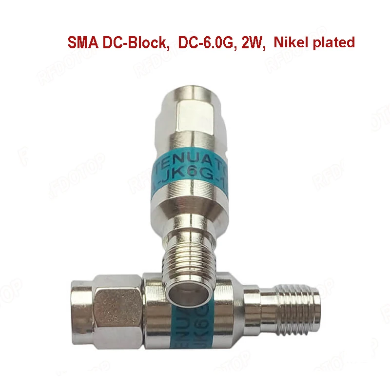 2W DC-Block SMA Male to Female DC-6.0GHz 50ohm RF Coaxial Block SWR≤1.2 DC blocker Connector High Quality Fast Ship