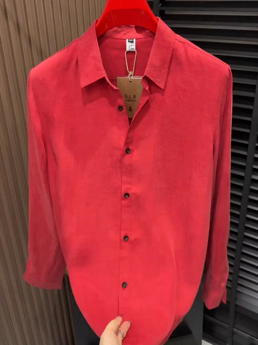 

Высококачественная повседневная мужская рубашка с длинным рукавом для весенне-осеннего сезона, приталенный крой, с пуговицами, не требует глажки, другие материалы 00%