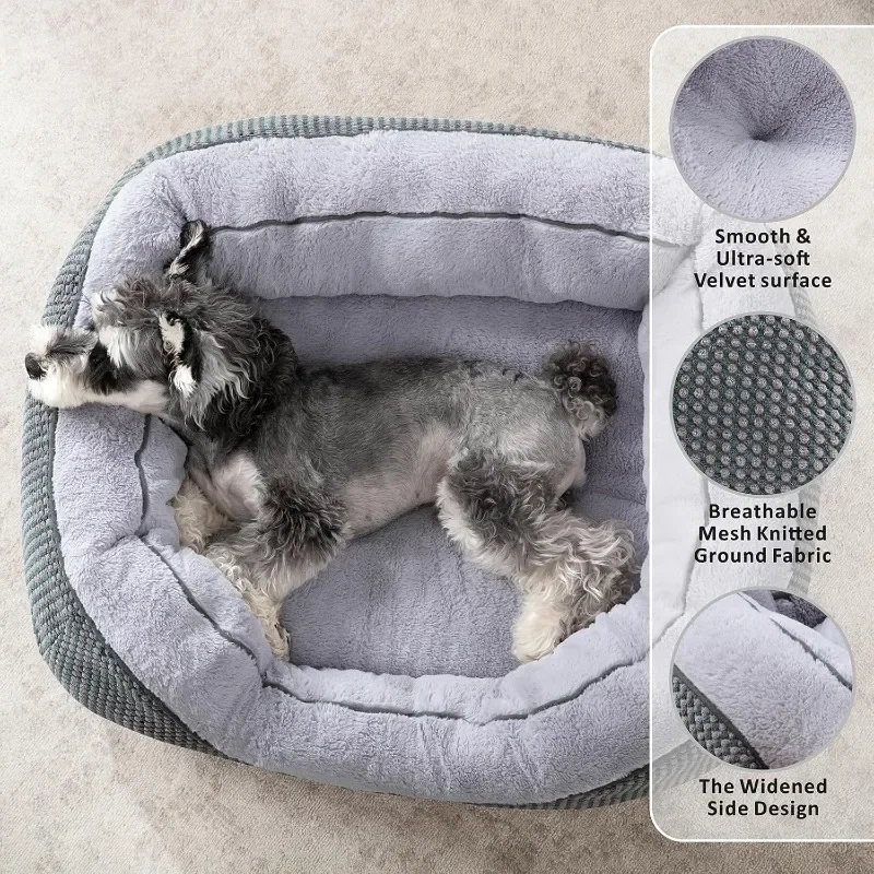 Medium Dog Beds for Dogs Washable, Rectangle Bed Size Dog, Orthopedic Bed, Warming Soft Calming Sleeping Puppy Durable Pet