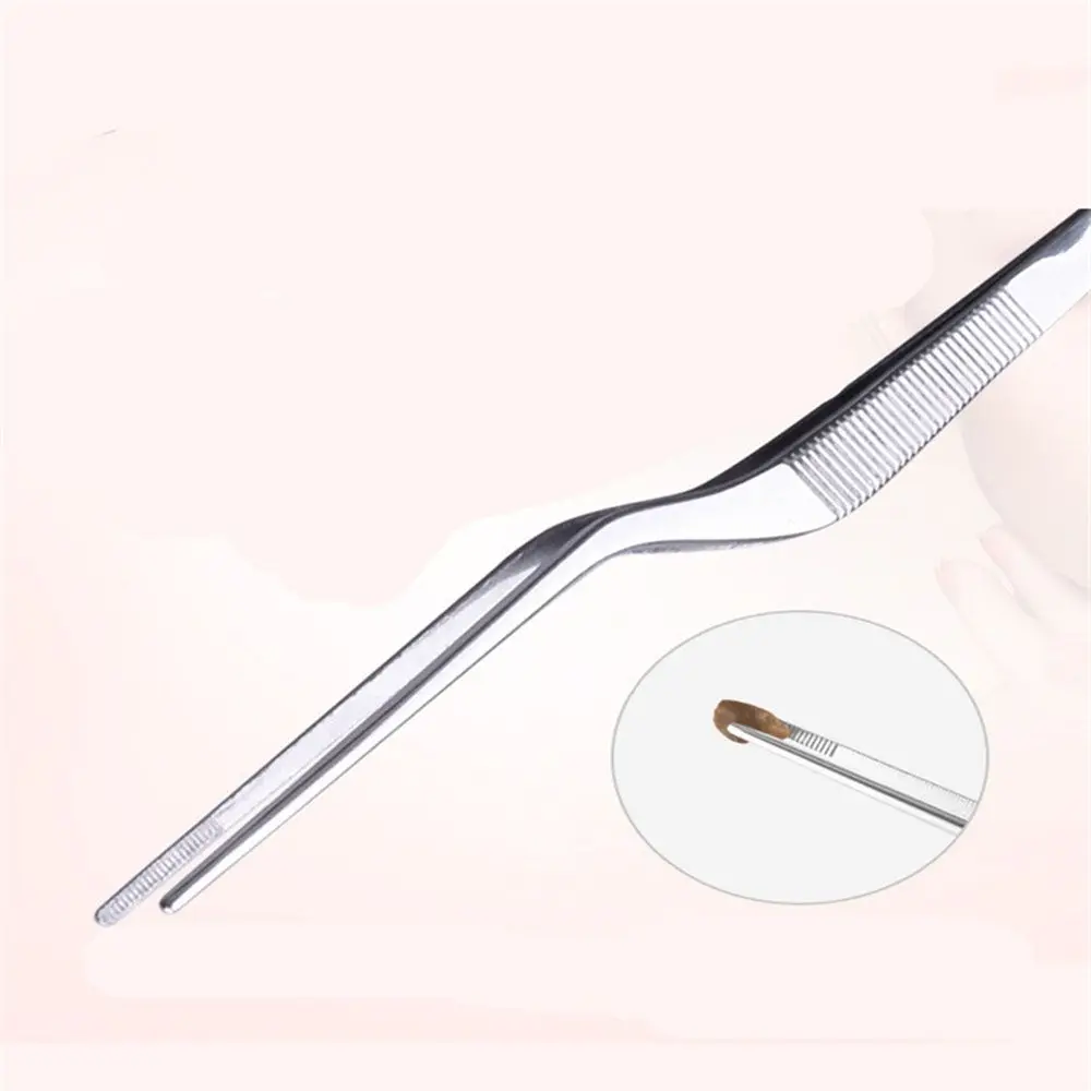 Silver Professional Stainless Steel Ear Wax Removal Oral Cleaner Ear Care Tools Ear Cleaning Clip Nail Clip Ear Tweezer