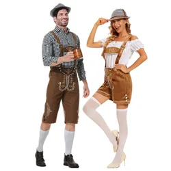Men Woman Oktoberfest Costume Traditional German Bavarian Beer Outfit Couple Cosplay Halloween Carnival Festival Party Clothes