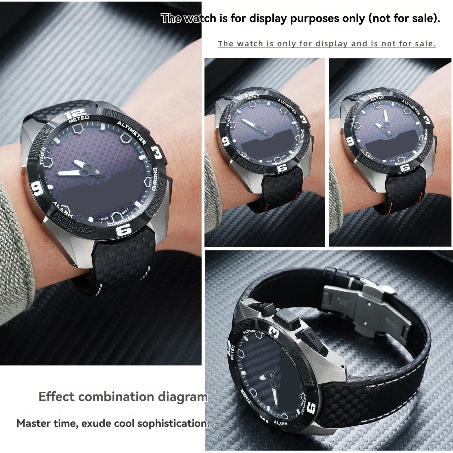 Carbon fiber texture embossed cowhide strap For Tissot 1853 Touch T091.420 T013.420 Genuine leather watch band 21 22mm