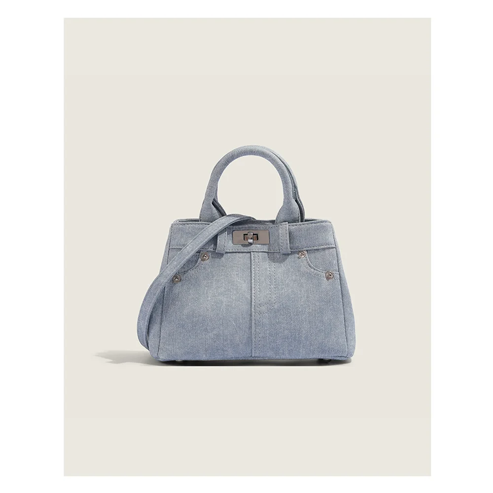

Hot Sale 2026 Women's Denim Handbag, New Fashion Jean Crossbody Bag, Casual Rivet Shoulder Bag for Daily Commute