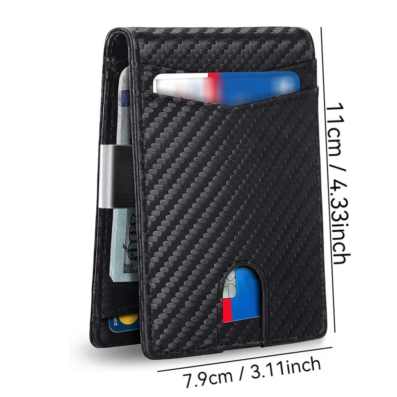 محفظة رجالية مضادة لحجب RFID - حافظة حامل بطاقات مضادة للسرقة بفتحة للبطاقات، حقيبة بطاقات بسيطة للأب، فكرة هدية مثالية للأب #6