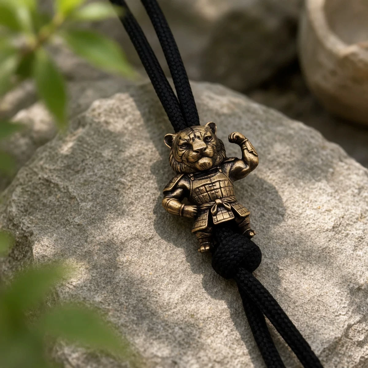 Armor Tiger Warrior Brass Knife Beads EDC DIY Paracord Woven Bracelets Lanyard Pendant Accessories Outdoor Tool Hangings Charms