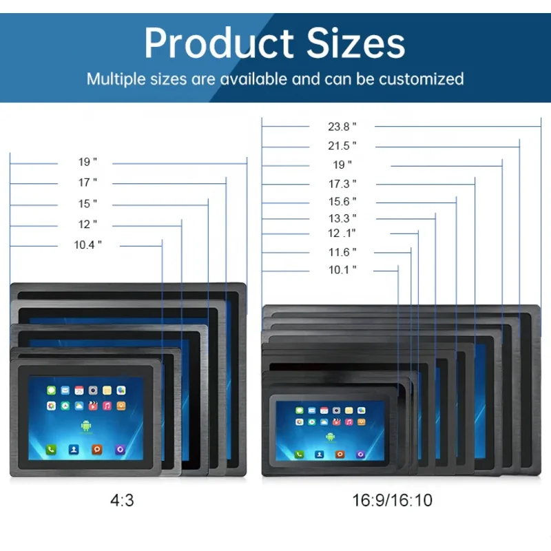 PC industriale tutto in uno HMI impermeabile IP65 RK3568 2+32 GB Android12/Linux/I5 Win-dows 10 12 17,3 PC touch panel da 19 pollici