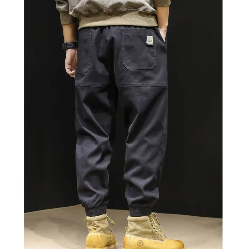 Men's Patch Pocket Fashion Cargo Pants Loose Casual Harun Pants Labor Protection Korean Version Wear-resistant Trousers