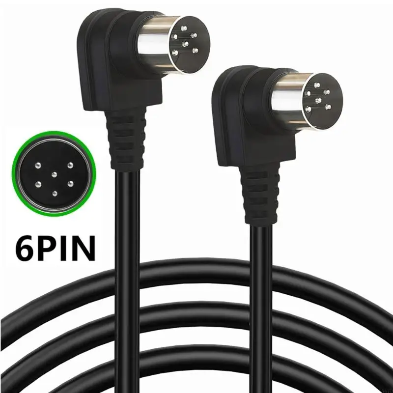 90° DIN 6 Pin Male to Male Adapter Cable 50cm/100cm/150cm/300cm Converter Cord for Repair Sound Industrial Equipment