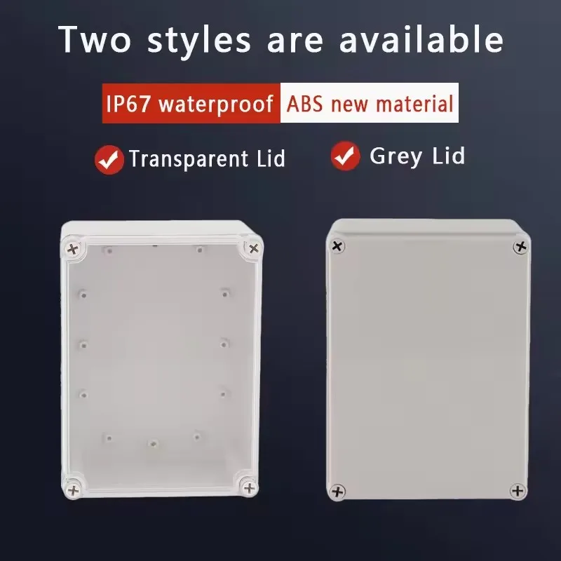 Project Junction Box Gray/Transparent Cover for Electrical Cable Outdoor Sealed IP67 Waterproof Enclosure Wire Electronic Cases