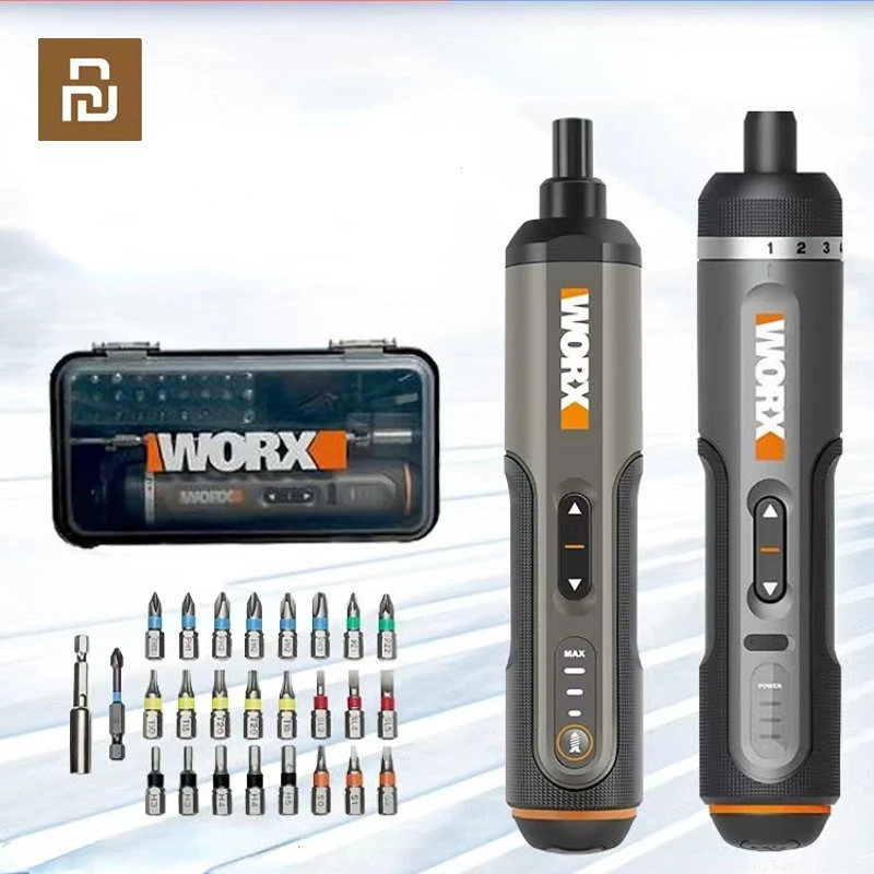 

Youpin Worx 4V Electrical Screwdriver Set WX242 Smart Cordless Electric Screwdrivers USB Rechargeable Handle 30 Bit Sets Tools