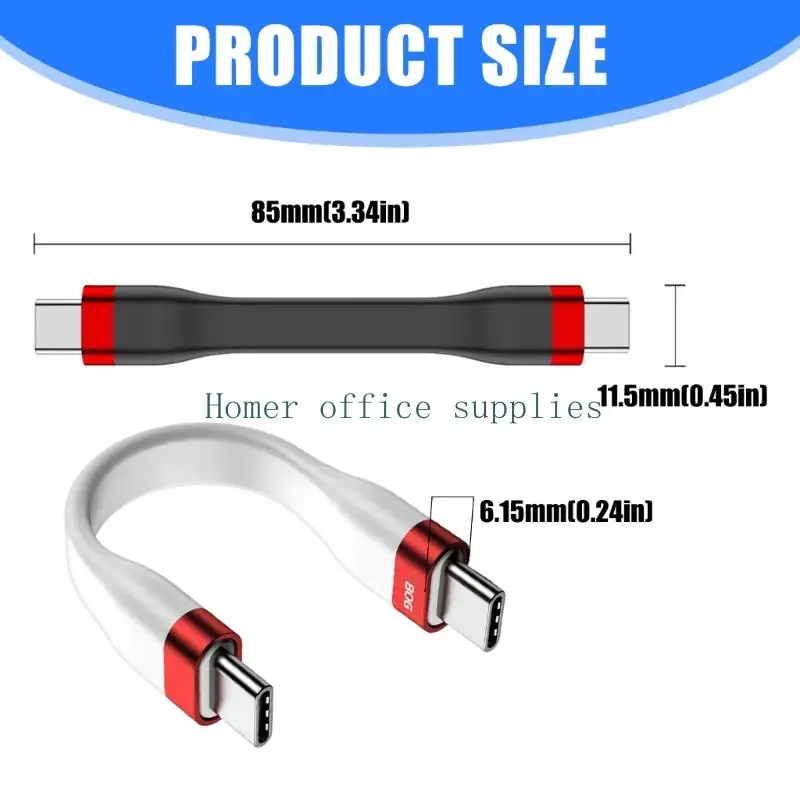K43B Universal USB4 Typ C 5 Kabel 240 W Stromversorgung 80 Gbit/s Datengeschwindigkeit TPE-Material