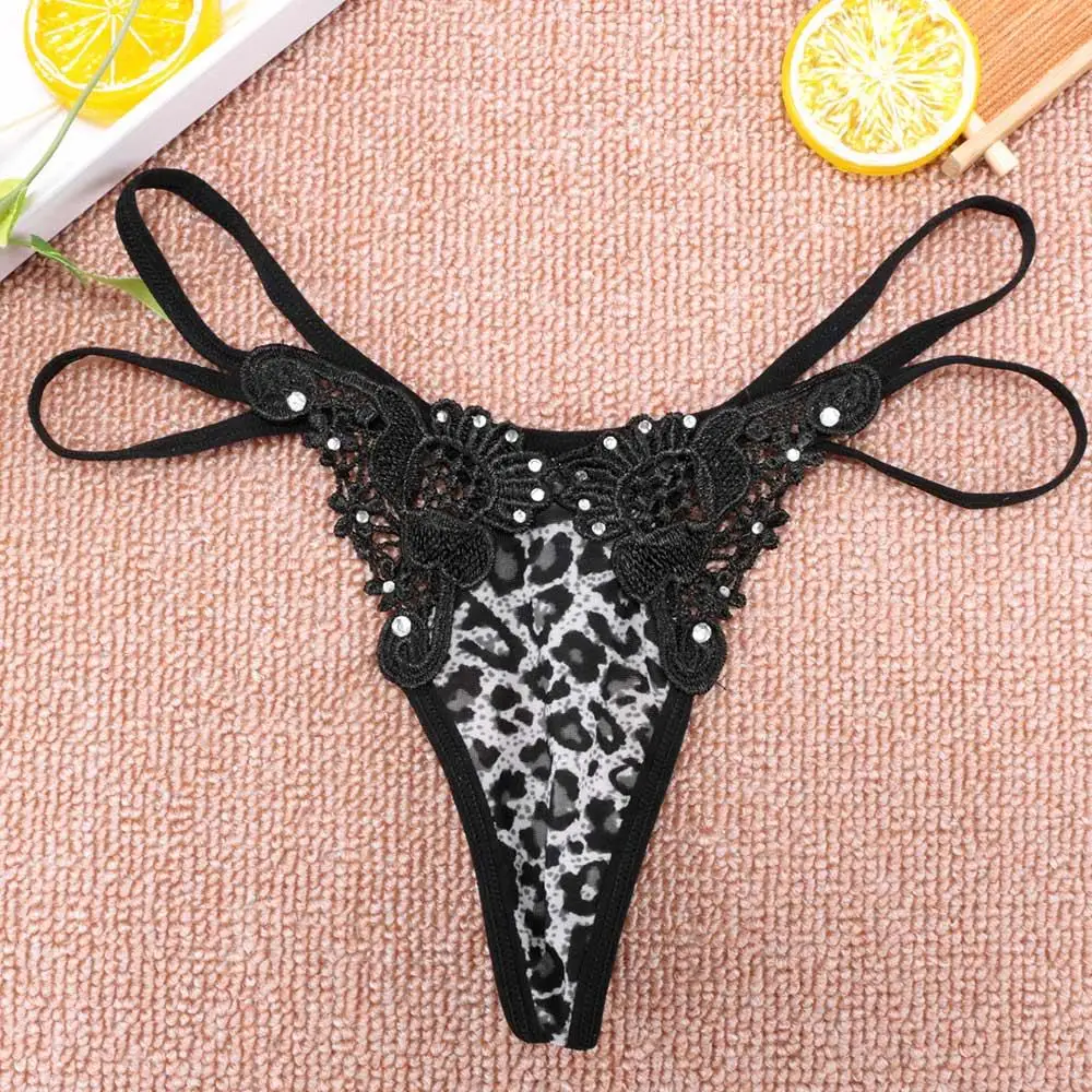 Micro Mini Thong Breathable Knickers Newly Design Leopard Style Underpants Sexy Panties G-string Briefs T-back