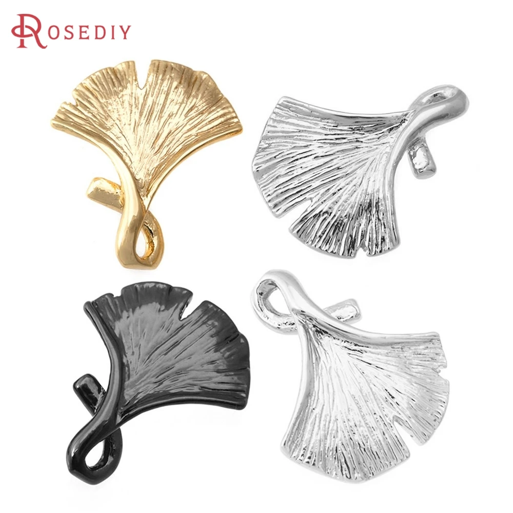 

10PCS 18K Gold Color Brass Ginkgo Leaves tree leafs Charms High Quality Diy Necklace Earrings Charms Jewelry Making Accessories
