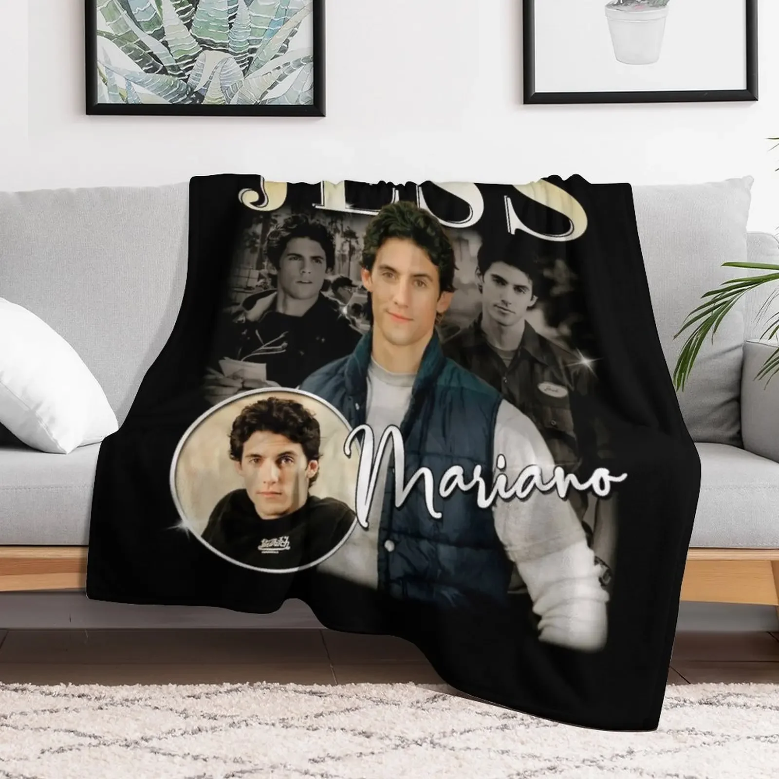 Jess Mariano Signature 90's Vintage Retro Bootleg Rap Style Throw Blanket Plush Fuzzy Cozy Blanket for Couch Sofa