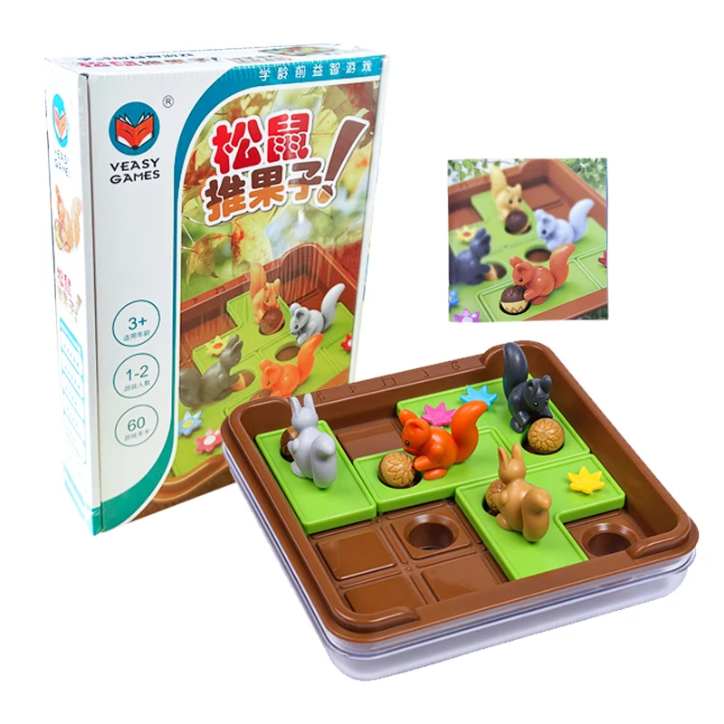 Eichhörnchen speichern Nüsse Brettspiel Kinder Bildung Lernspiel zeug 60 Herausforderungen Puzzle iq Spiel logisches Denken Training Kind Geschenk