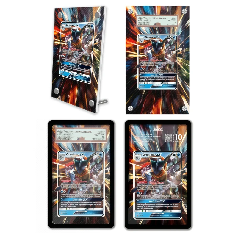 

Anime Art Display for Pokemon Sun Moon Greninja Anime Game Expand Art Gift Acrylic Protective Case Keychain Evaluation Level Toy