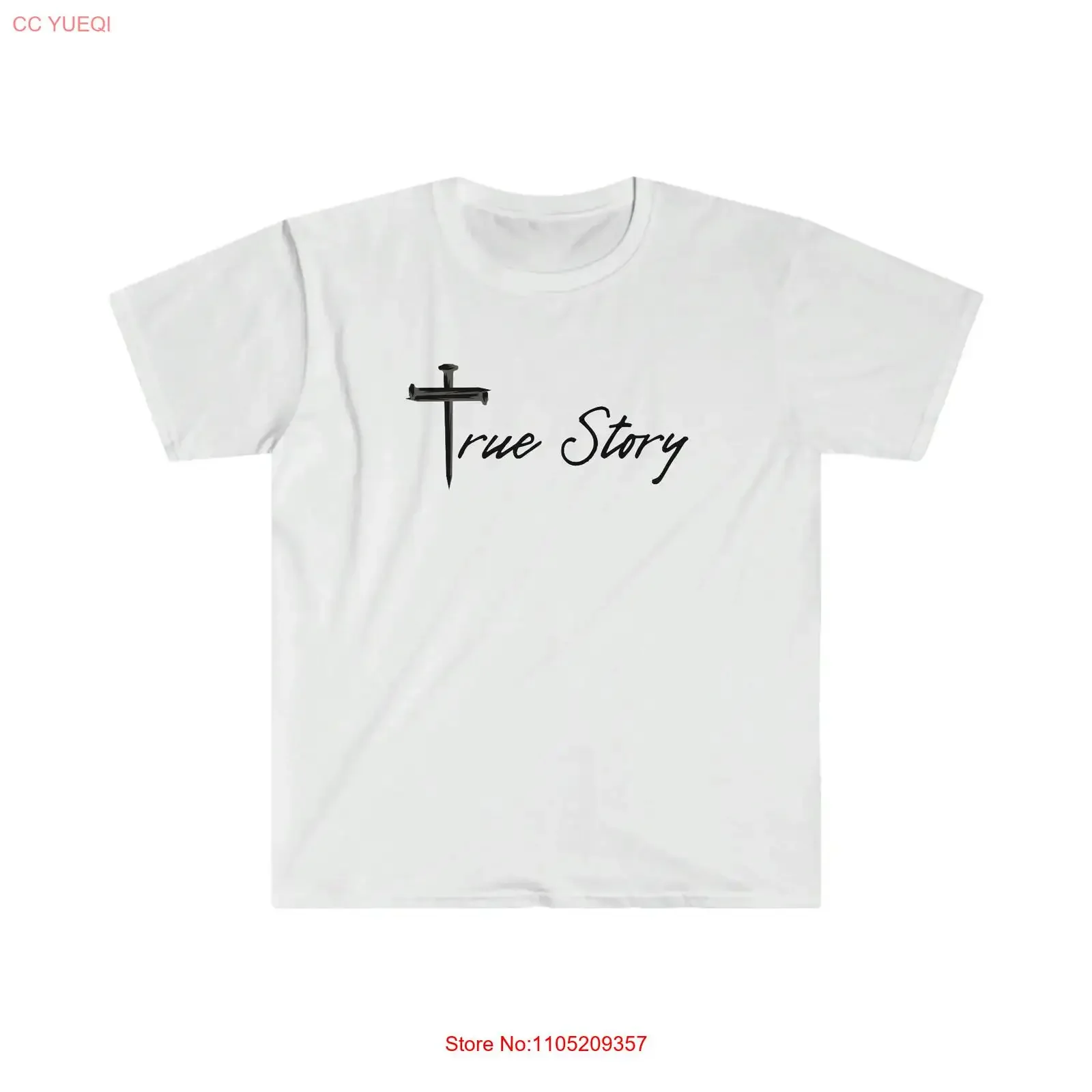 

Футболка Cross of Nails True Story, винтажная стираная повседневная слегка модный топ для повседневной одежды, растягивающаяся домашняя уличная одежда