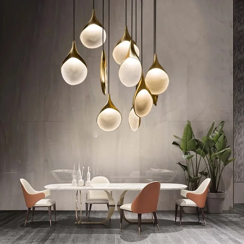 Postmodern restaurant spoon pendant light bar staircase hotel villa duplex designer model room combination small pendant light ￼