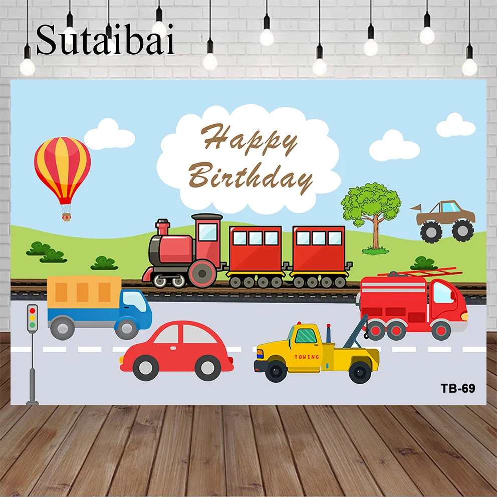 

Transportation Birthday Party Supplies Decorations Traffic Backdrop Background Banner for Boys Girls Birthday Party Favor Car