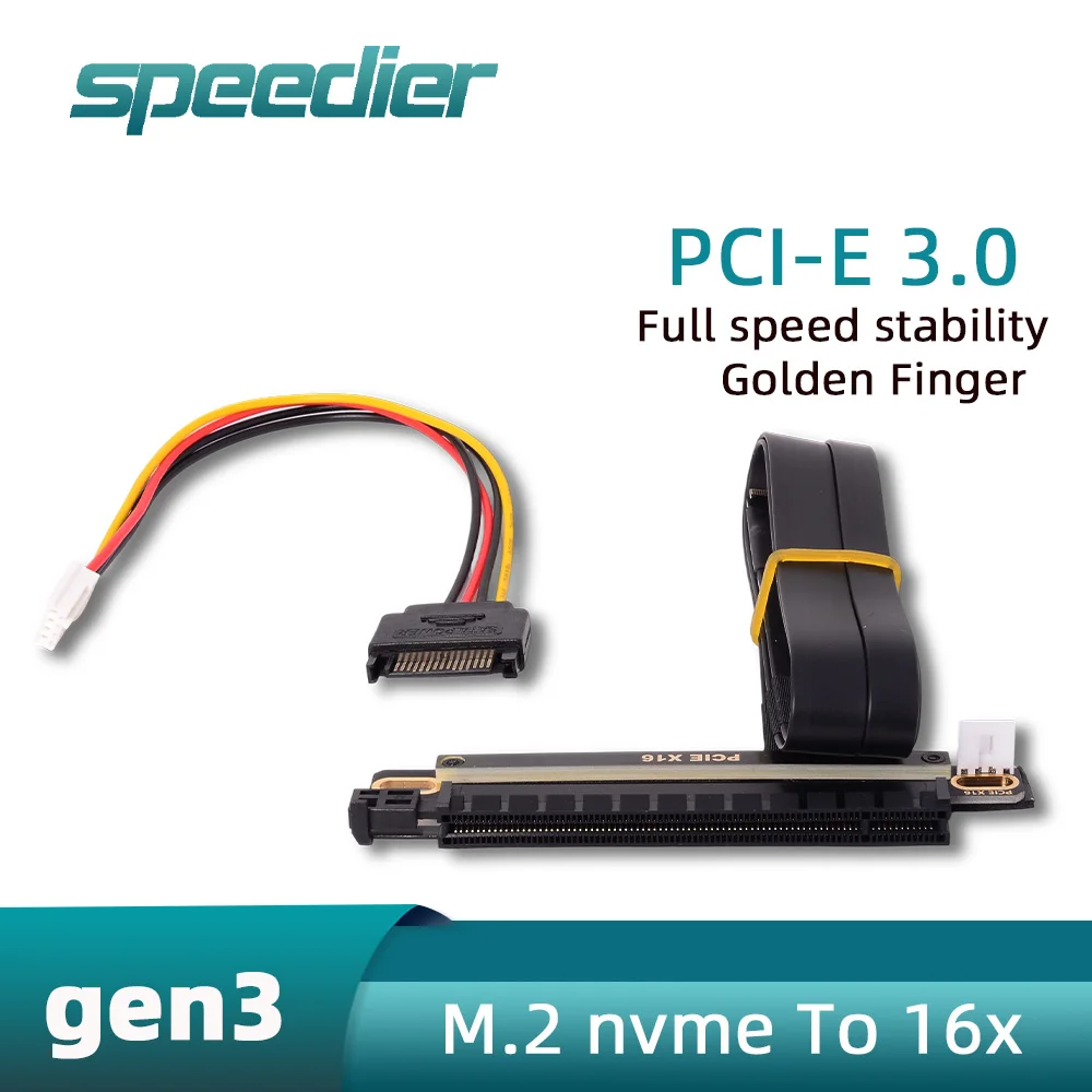 

M. 2 Nvme Mkey To PCIE 3.0 X16 adapter Cable riser 90 180 270 Degrees M2 Interface for External eGPU Capture Computing Network