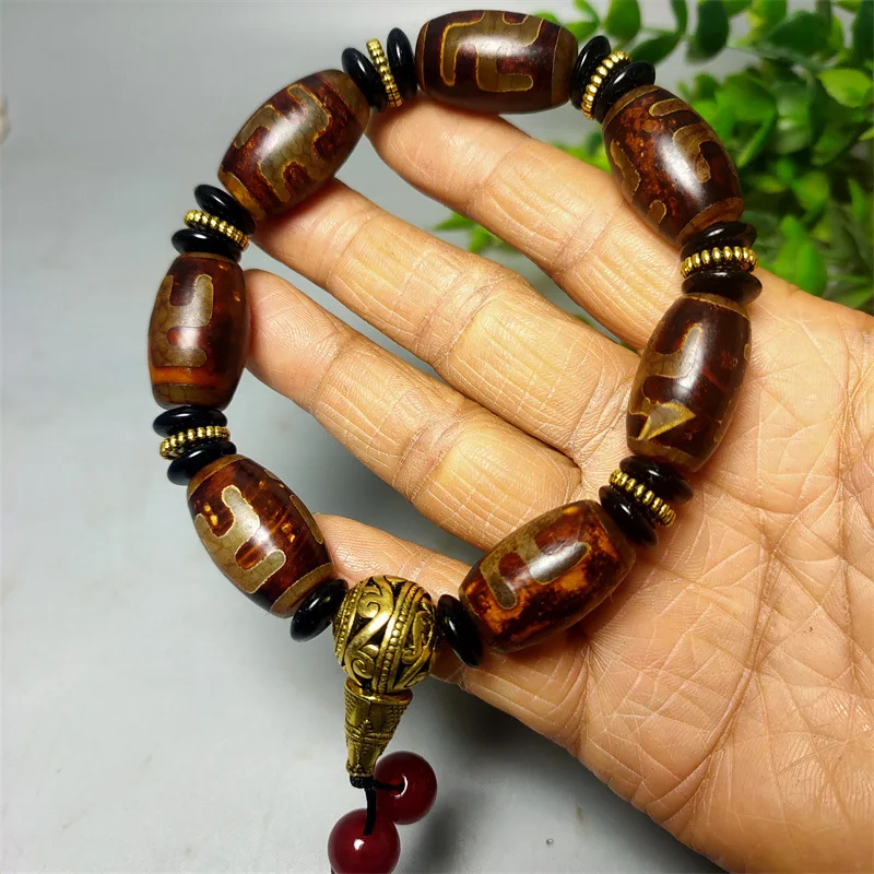 سوار اليشم على الطراز التبتي ، 10 آلاف حبة ، عقيق عتيق ، ممر طريق ، مجوهرات العقيق #2