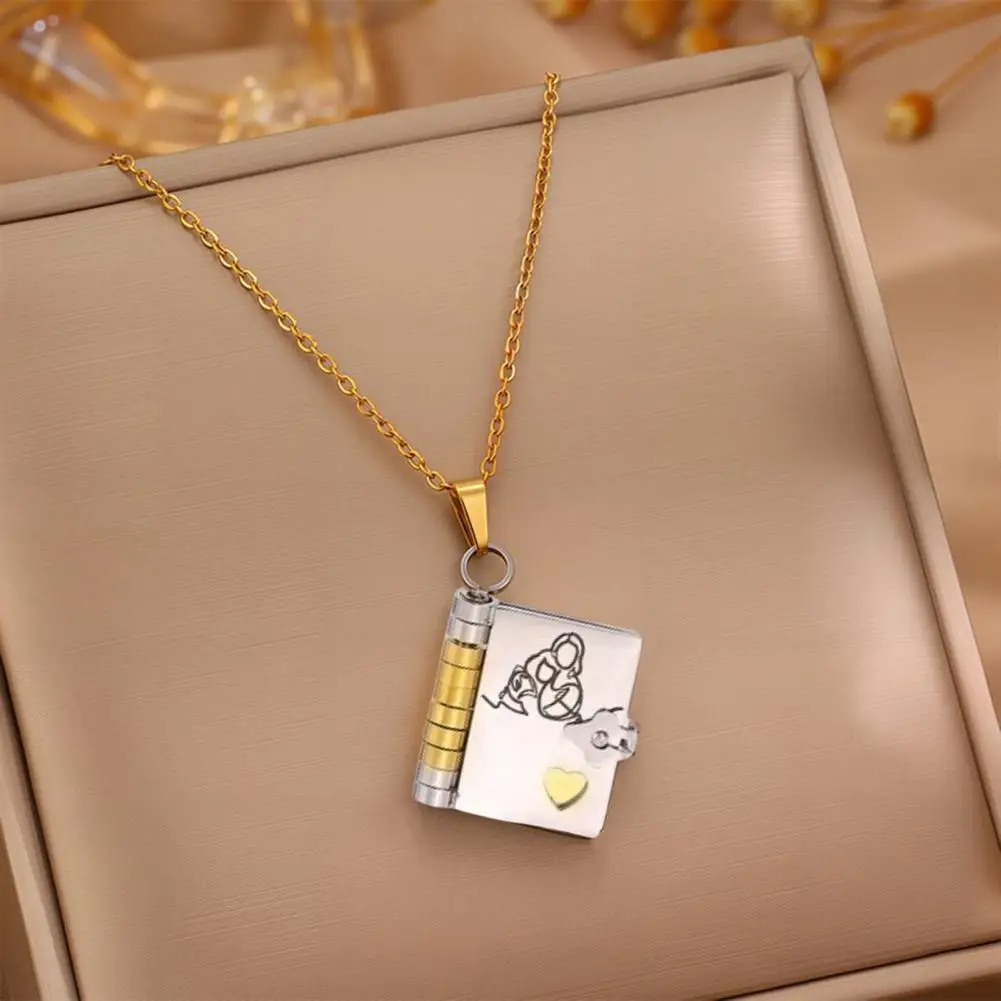 قلادة ساحرة للكتب لحفيدة كتاب قلادة قابلة للفتح مع 6 صفحات قلادة هدية من الجدة للحفيدة #3