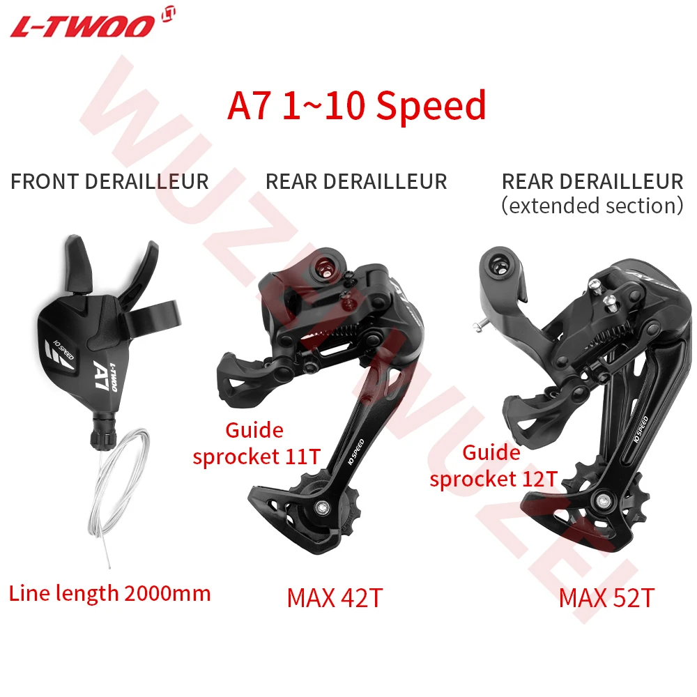 Ltwoo A7 10S Groupset Shifter Derailleur 10V Gear Set 10 Speed Cassette 36T 40T 42T 46T 50T K7 KMC X10 Chain mtb 1x10 Groupset