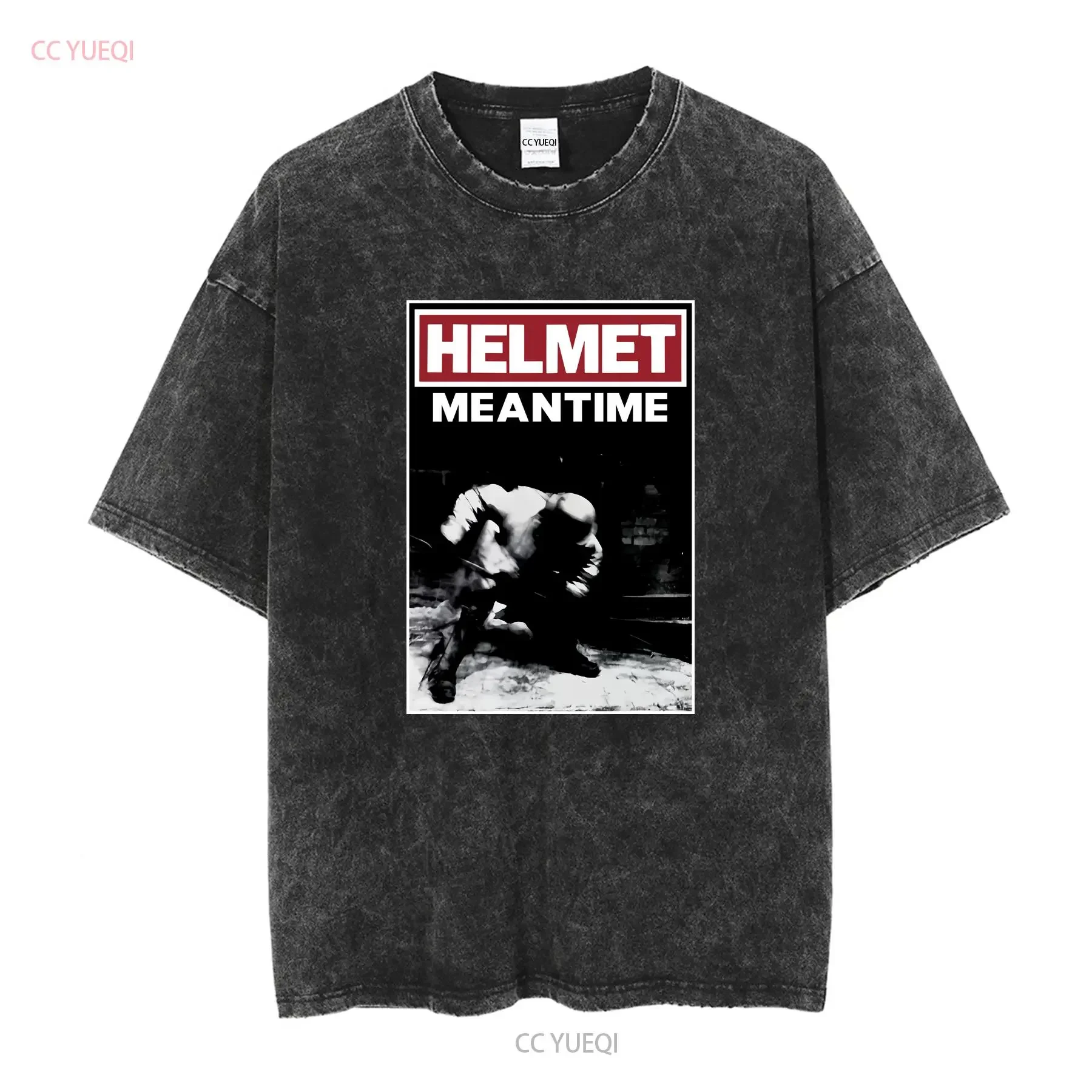 Helmet Meantime T shirt rock band alternative metal TE3740 long or short sleeves vintage Washed homme fashion streetwear