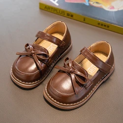 Toddler Girls Bowknot Princess Shoes Baby Girls Casual Leather Shoes Children Mary Jane Shoes Kids Baby Flats 3-6Y Spring Autumn