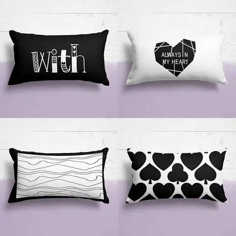 Ins Nordic Geometric Black White Luxury Sofa Cushion Homestay Dorm Minimalist Living Room Line New Pillow