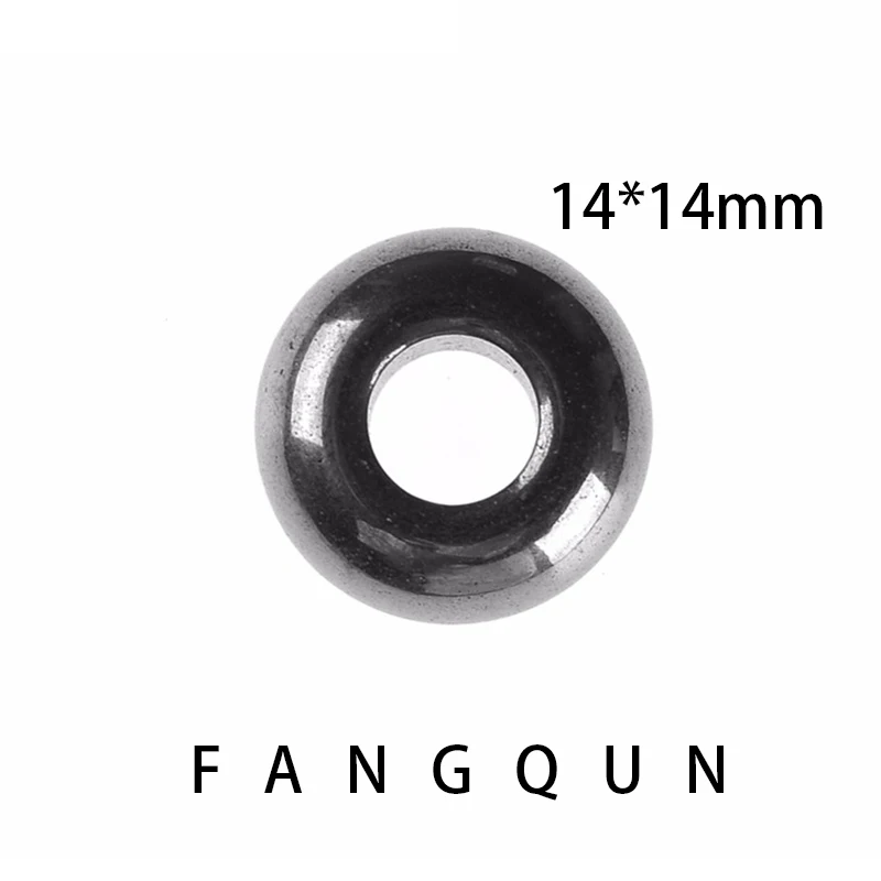 Natural Stone Hematite Black Round Pendant 14*14mm Non-magnetic Bead Charm Jewelry Diy Necklace Making Accessories For Women Men