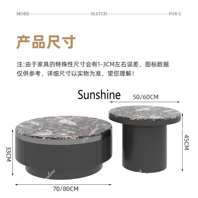 Modern light luxury super crystal stone storage coffee table combination household small apartment high senseP