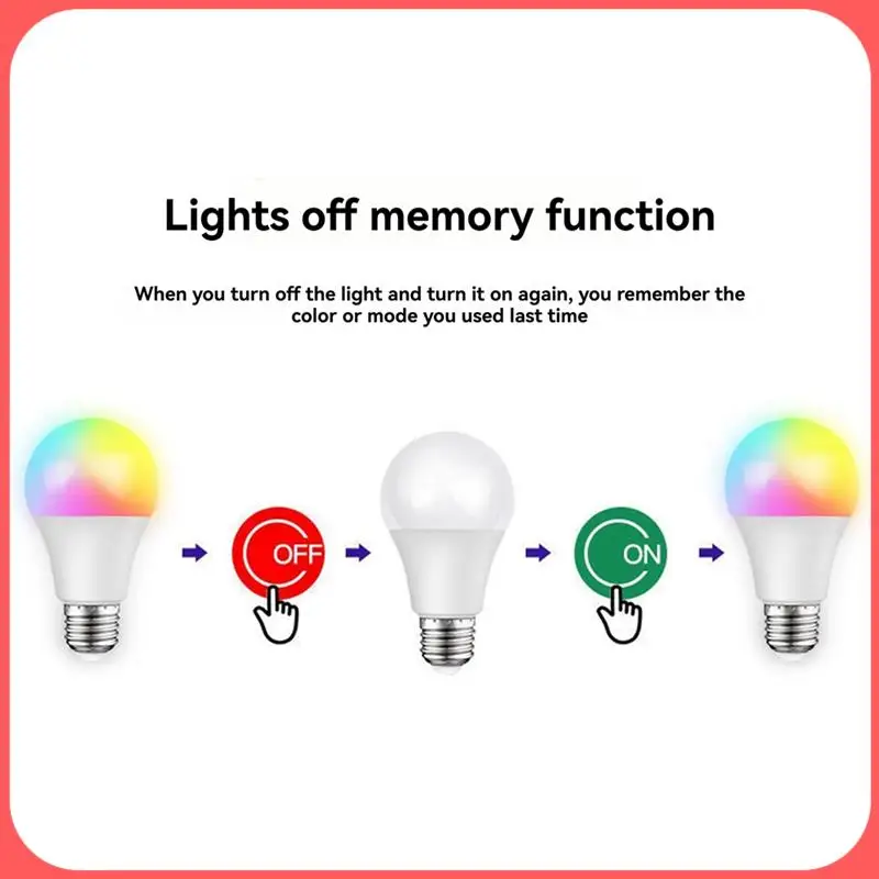 

AA89-Led Colorful Light Bulb E27 Screw Bulb Lamp Dimming Remote Control With Memory Atmosphere Bulb