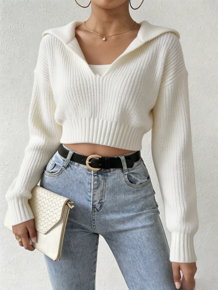 Women Cropped Knit Pullover To - Crop Top Crochet review and price