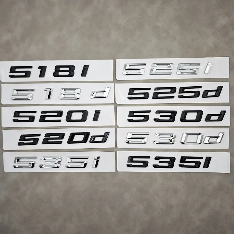 3D ABS 518d 520d 525d 530d 535d 518i 520i 525i 530i 535i Logo Badge Car Rear Trunk Sticker For BMW 5 Series E34 E39 E60 F18 G30