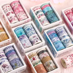 10 Rolls/box 11 Models Washi Tape Cute Illustration Style Decorative Handbook DIY Material Stationery